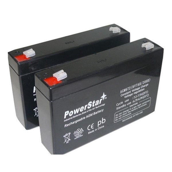 6V 7Ah Sealed Lead Acid Rechargeable Batteries F1 UPS APC RBC18 PC7-6y, Powerstar, Mfr#: PO46418